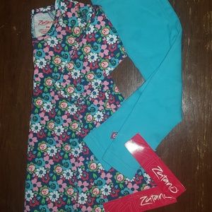 NWT bright floral dress with leggings
